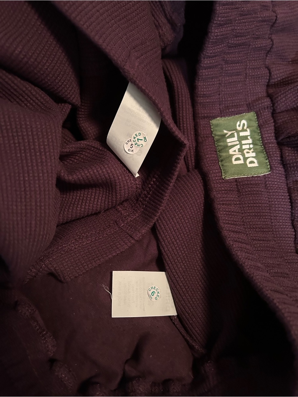 Daily Drills x Driscoll's Daily Thermal + Resort Shorts Set - Plum Size M/L NWT - Picture 11 of 15